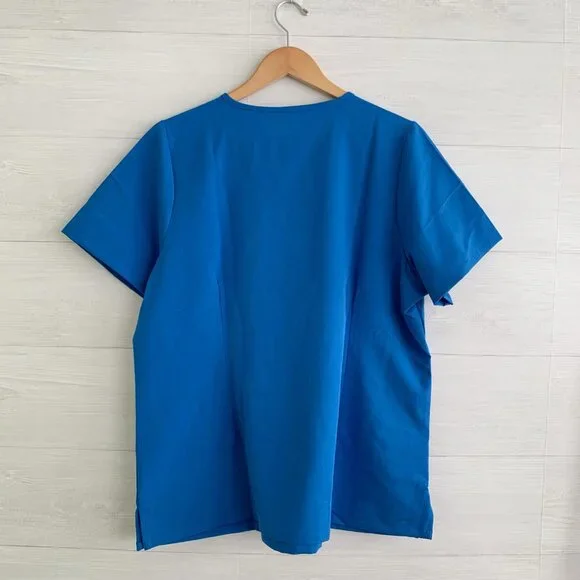 NWT Mandala - Royal Blue Pocket short sleeve Equa-Tech scrub top, XL - Picture 6 of 6